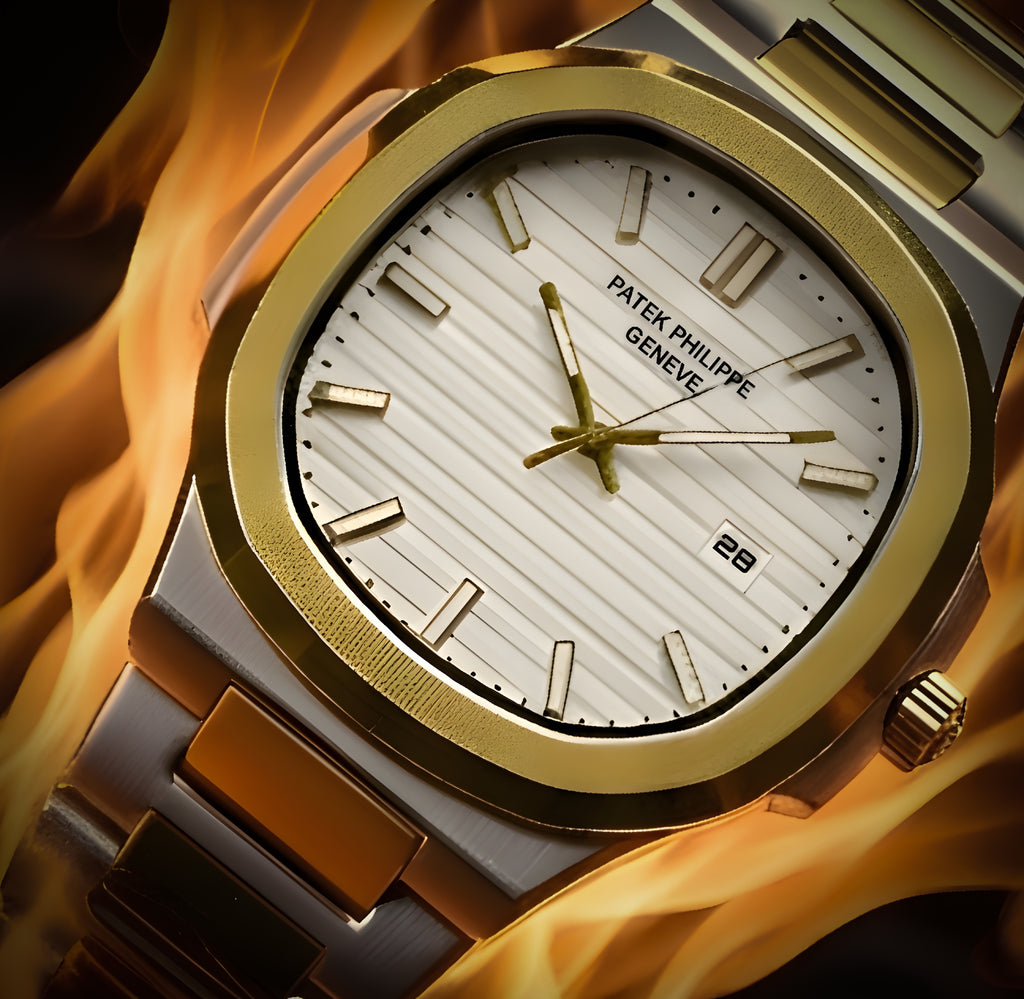 Patek Philippe Nautilus Two Tone Watch Gold Silver White Dial Price in Pakistan