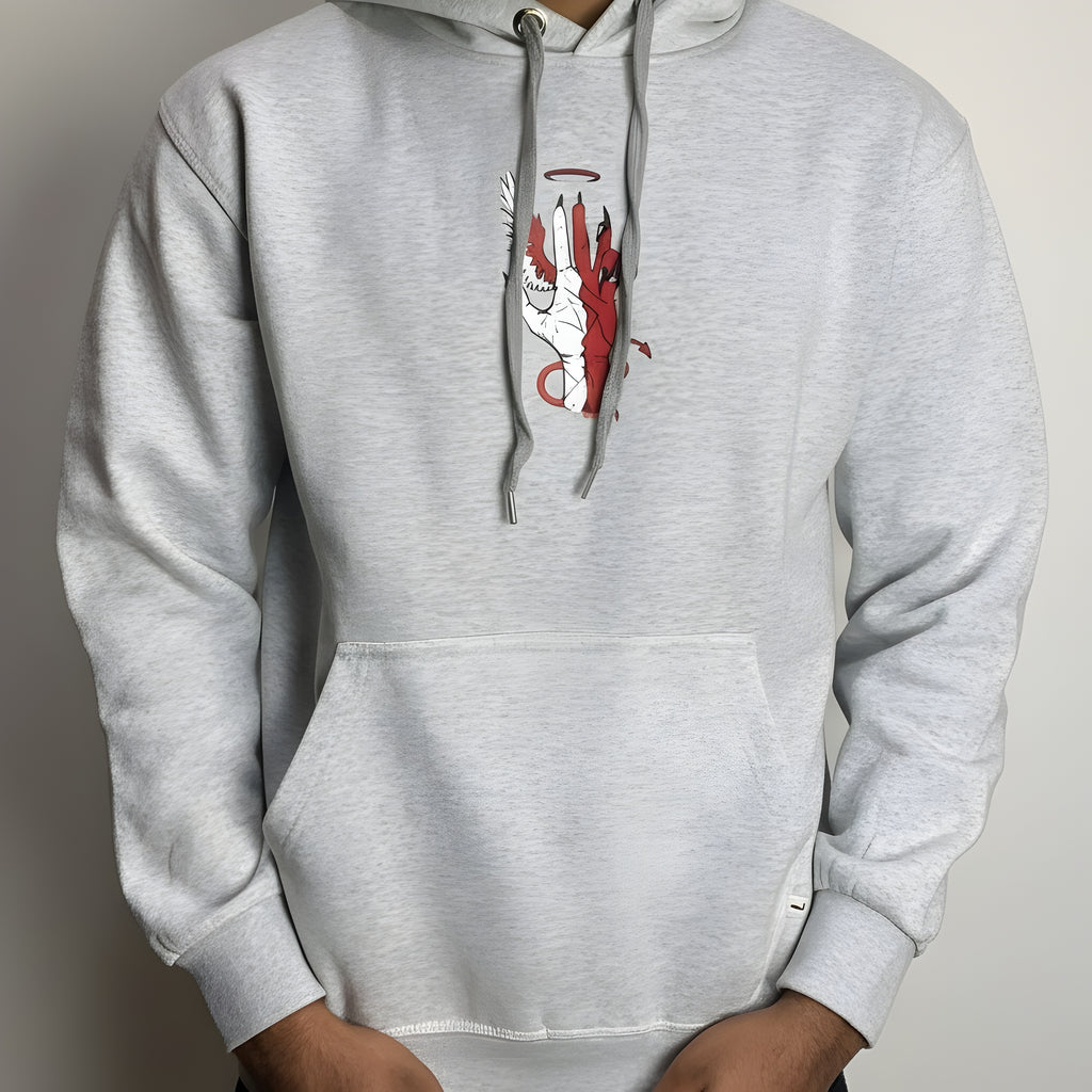 Streetwear Graphic Hoodie | Angel Devil Hands Print Oversized Fit Fleece | Winter Collection Pakistan