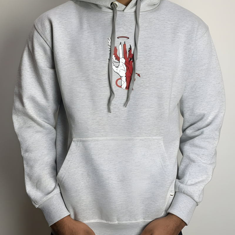 Streetwear Graphic Hoodie | Angel Devil Hands Print Oversized Fit Fleece | Winter Collection Pakistan