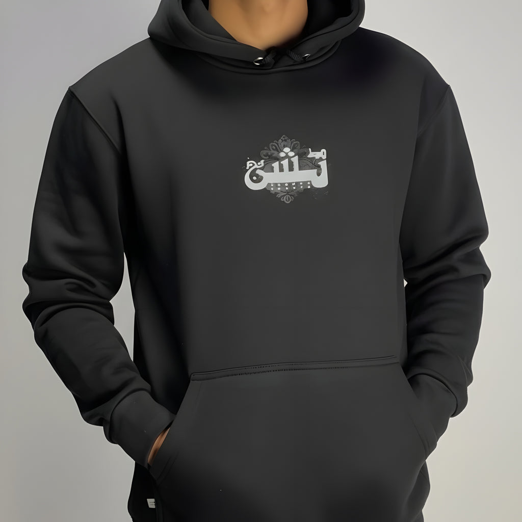 TASHAN Streetwear Hoodie | Oversized Keffiyeh Graphic Print Fleece Pakistan