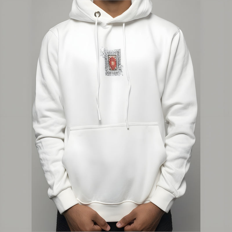 Oriental Rug Graphic Hoodie | Minimalist Chest Print Oversized Fleece Pakistan