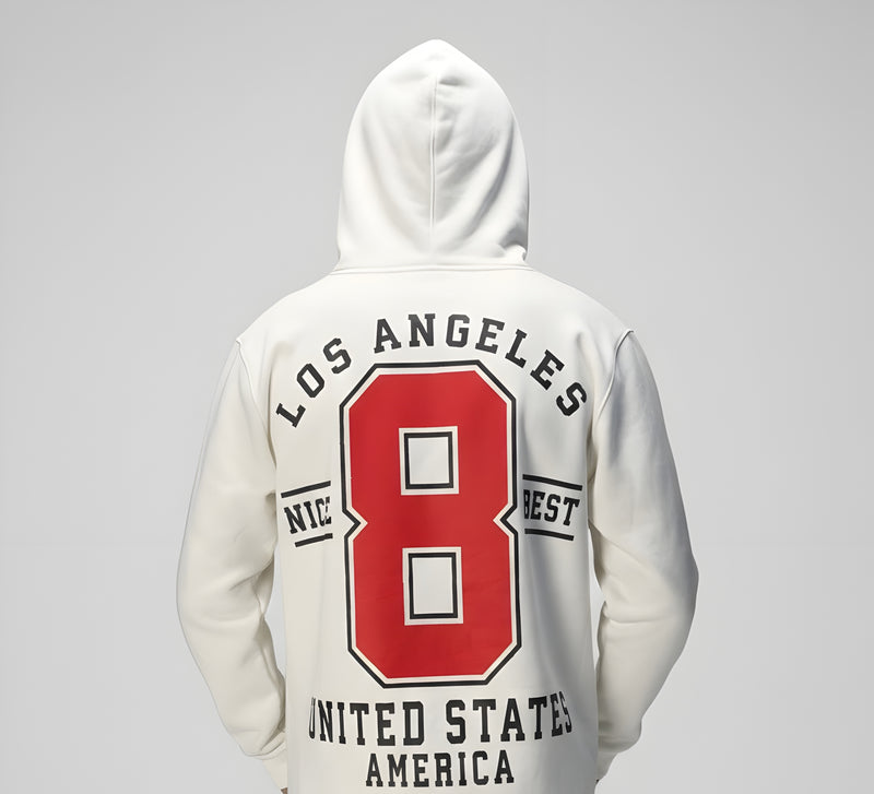 Los Angeles Varsity Hoodie | Collegiate 8 Back Print Oversized Fleece Pk
