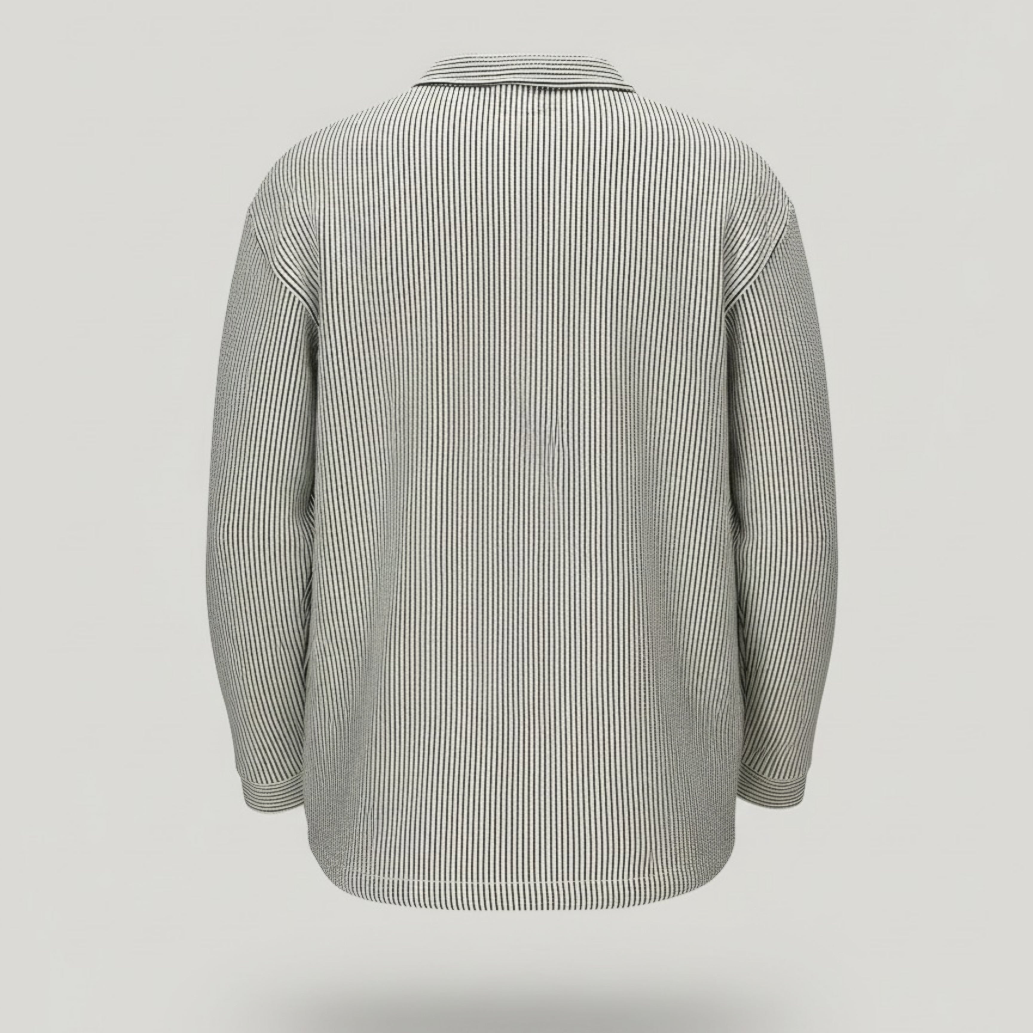 Pinstripe Quarter-Zip Sweater | Ribbed Knit Collar Pullover Smart Casual Pk