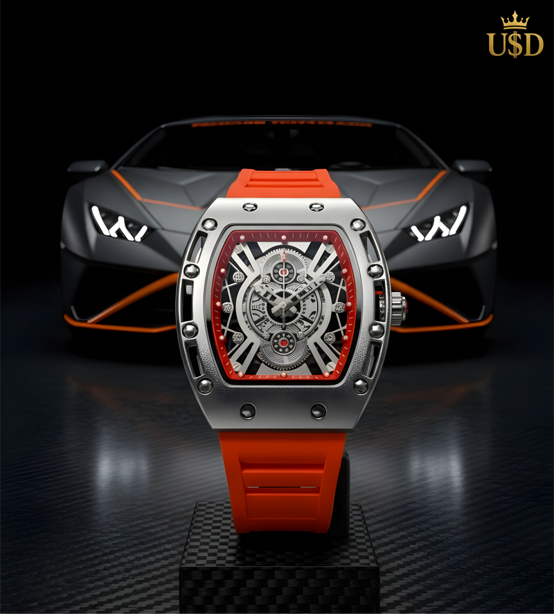 Aero-Sport Tonneau Skeleton Watch – RM Style Industrial Quartz Edition